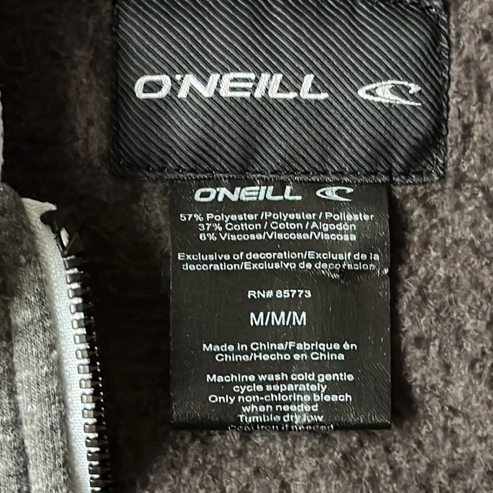 O'Neill jacket gray sweat jacket hooded size Medium Athleisure Fleece lined - Picture 3 of 10
